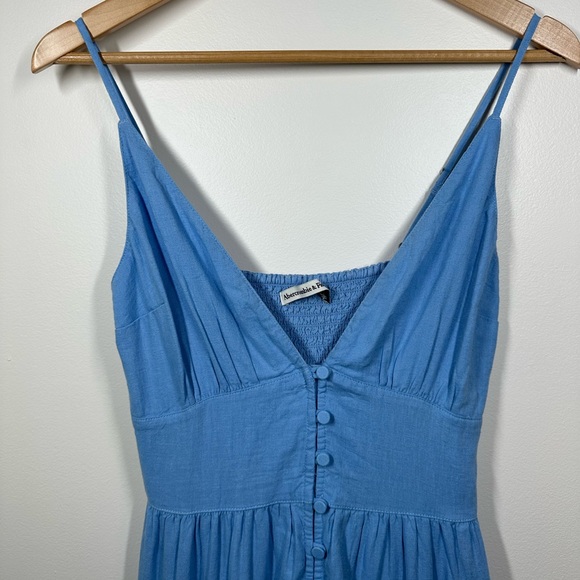 Abercrombie & Fitch Blue Line Blend Button Through Maxi Dress XS - Picture 3 of 9